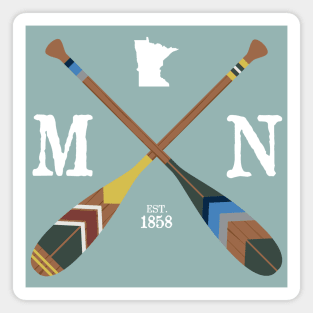 Paddle MN,  Minnesota Lake Life Painted Oars Magnet